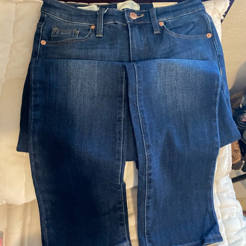 High rise slim straight jeans